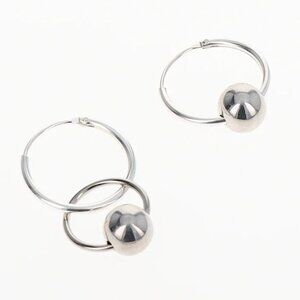 JUSTINE CLENQUET SILVER LANA HOOP EARRINGS